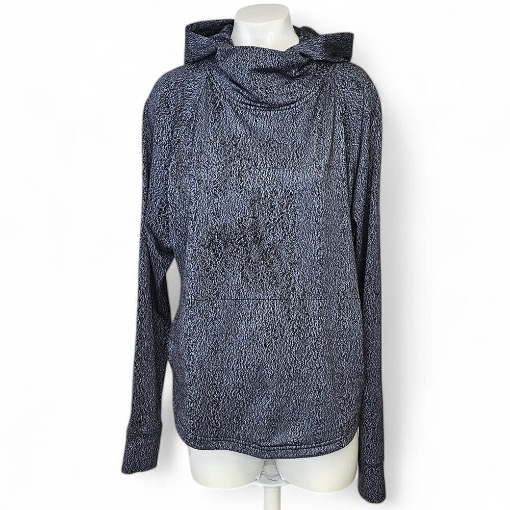 Lululemon Pick Up The Pace Long Sleeve, Hooded,Luon Spray Jacquard Blue, Black 8